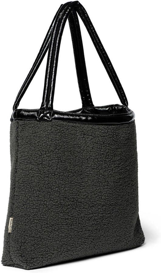 Studio Noos reversible luiertas Teddy Lacquer Mom Bag zwart donkergrijs - Foto 2