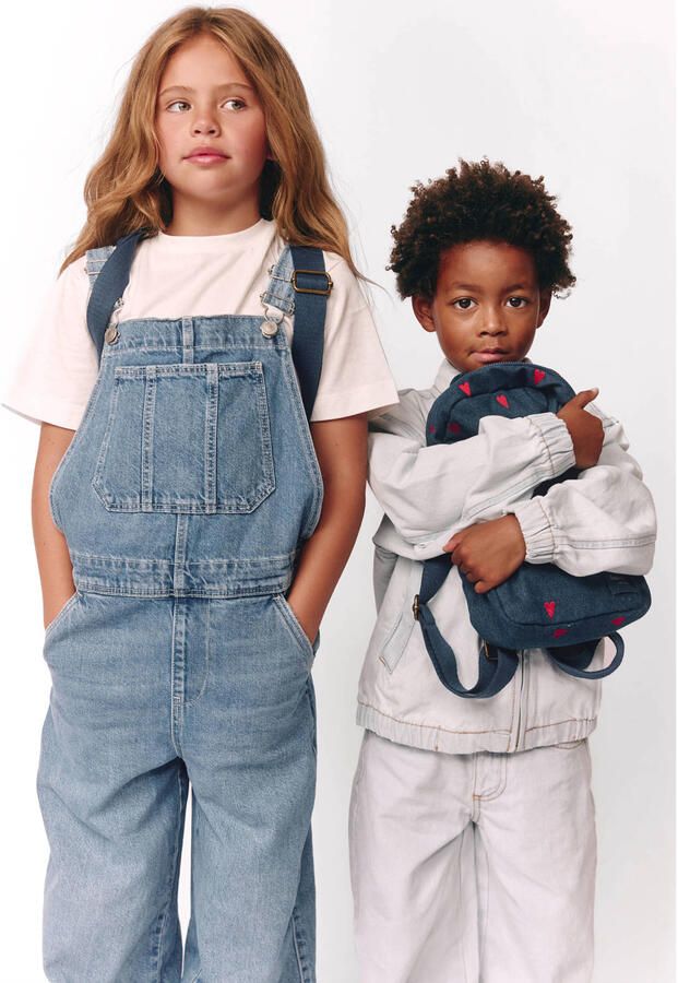 Studio Noos rugzak denim midi met hartjes print Blauw Hartjes - Foto 2