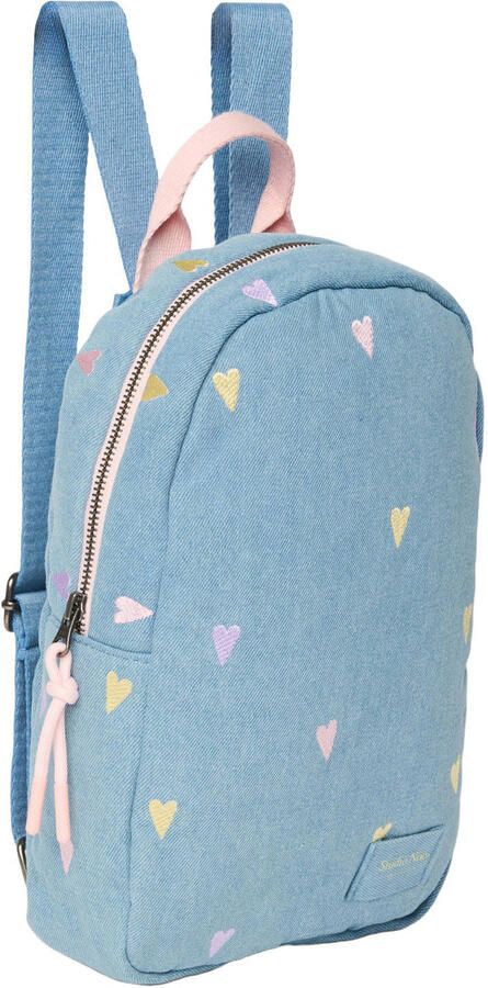Studio Noos rugzak denim mini met hartjes print Blauw Hartjes - Foto 3