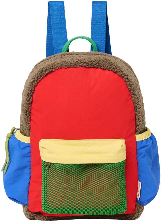 Studio Noos teddy rugzak blauw rood groen
