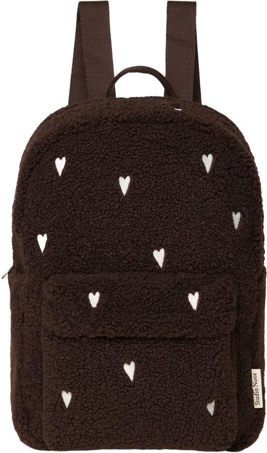 Studio Noos teddy tas met hartjes bruin Hartjes | Tas van