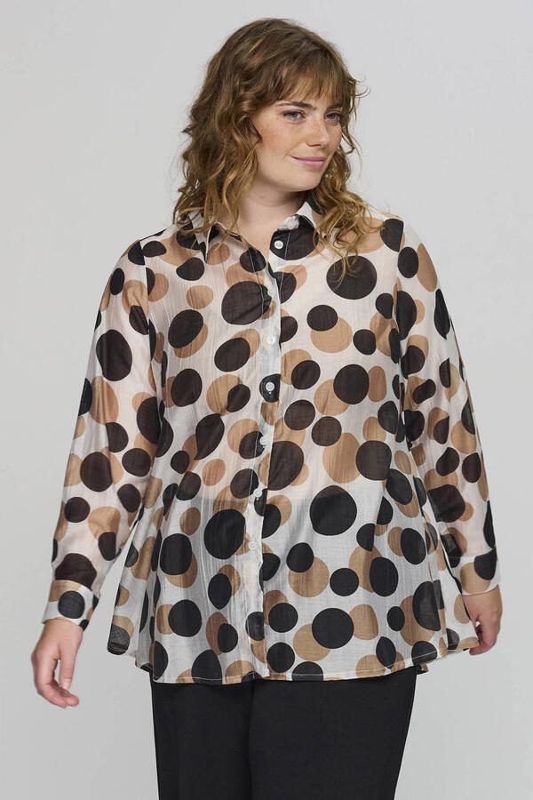 STUDIO blouse met stippen zwart