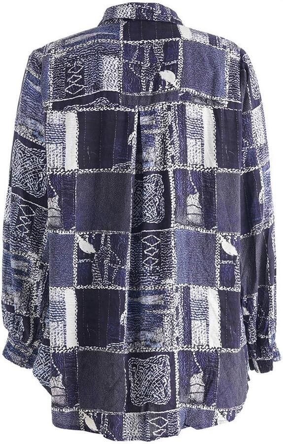 STUDIO blouse Plus Size met print donkerblauw - Foto 3