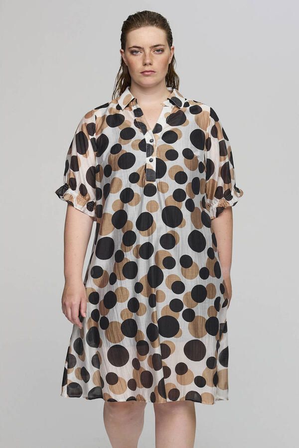 STUDIO blousejurk met stippen zwart