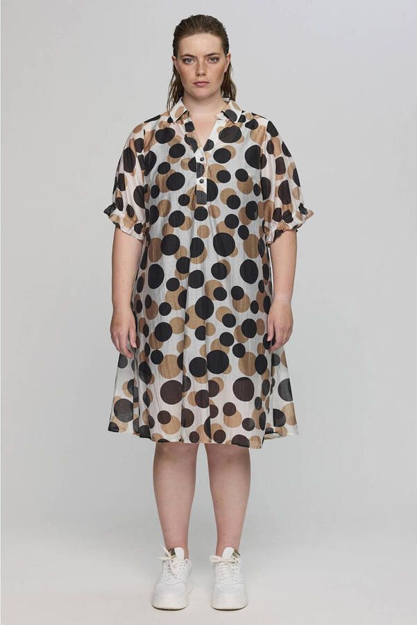 STUDIO blousejurk met stippen zwart - Foto 2