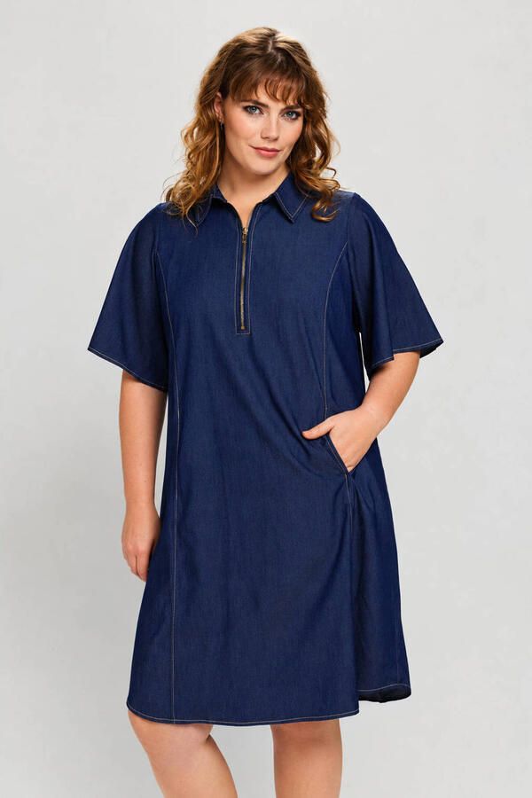 STUDIO blousejurk Plus Size donkerblauw