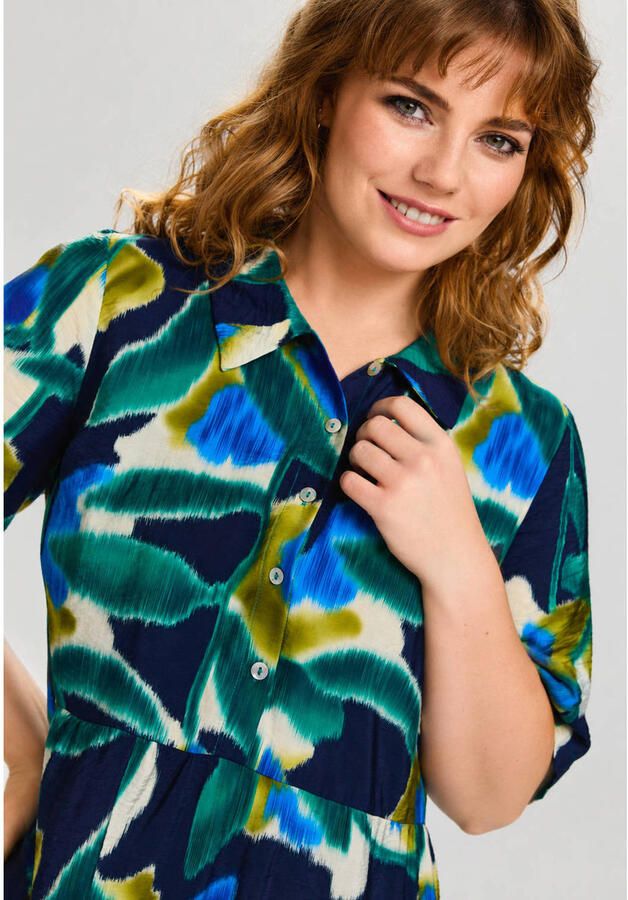 STUDIO blousejurk Plus Size met print donkerblauw - Foto 2