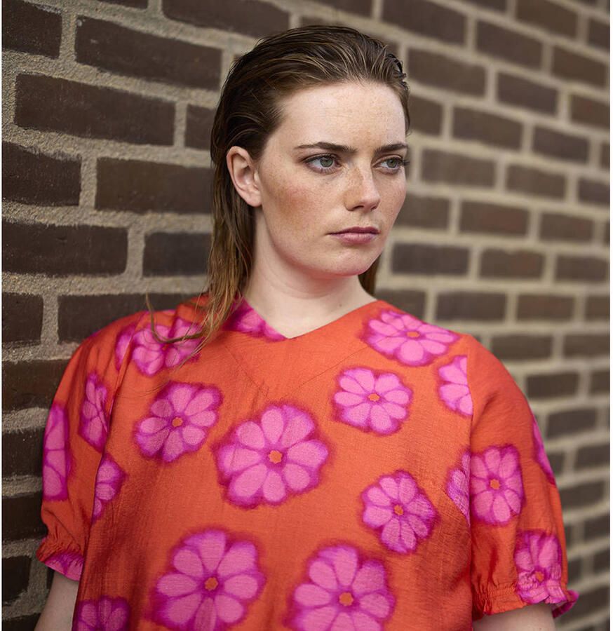 STUDIO gebloemde top rood