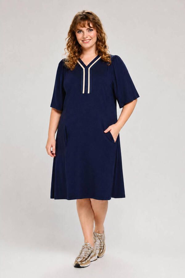 STUDIO midi jurk Plus Size donkerblauw - Foto 3