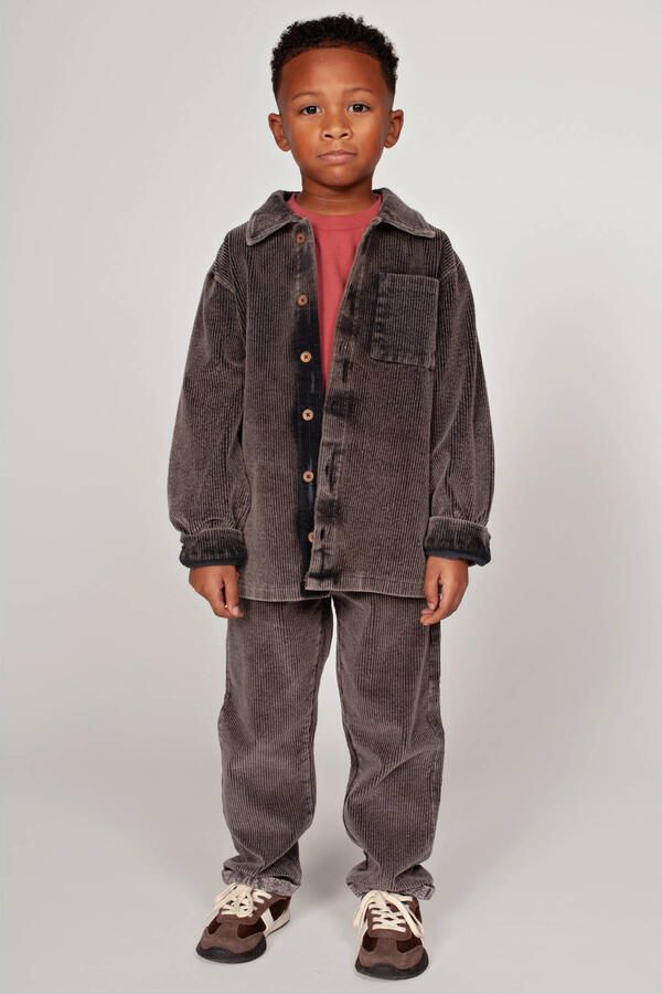 Sturdy corduroy overshirt Mountain top antraciet Overhemd Grijs Effen