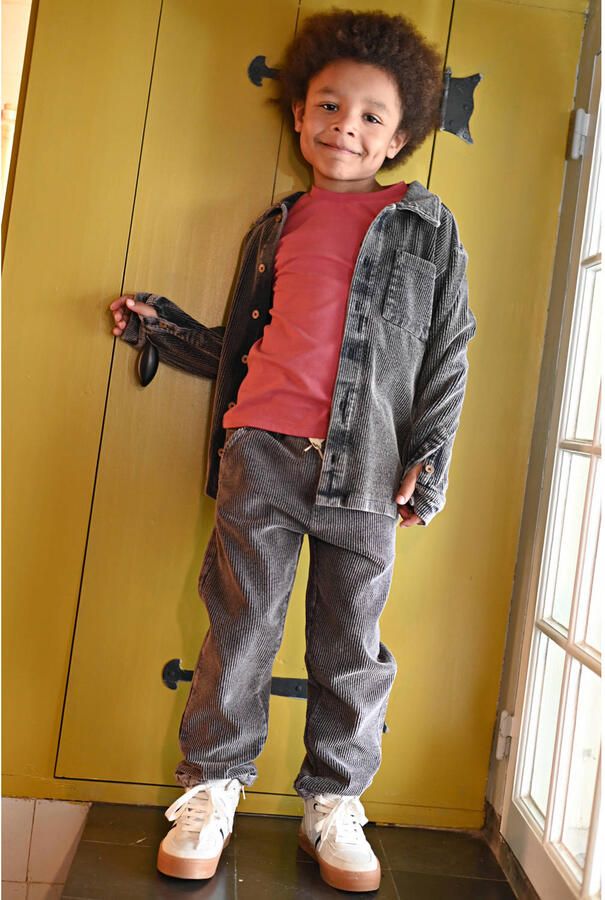 Sturdy corduroy overshirt Mountain top antraciet Overhemd Grijs Effen - Foto 2