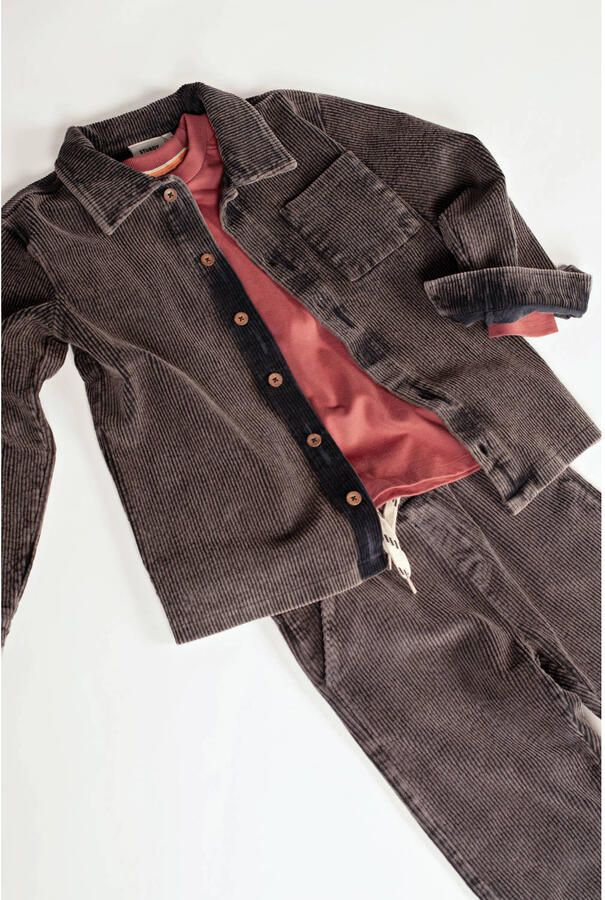 Sturdy corduroy overshirt Mountain top antraciet Overhemd Grijs Effen - Foto 3