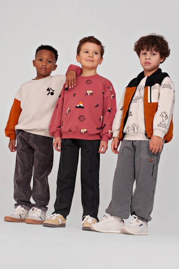 Sturdy loose fit corduroy broek Mountain top antraciet Grijs Effen - Foto 3