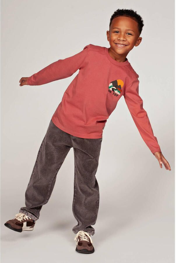 Sturdy loose fit corduroy broek Mountain top antraciet Grijs Effen - Foto 2