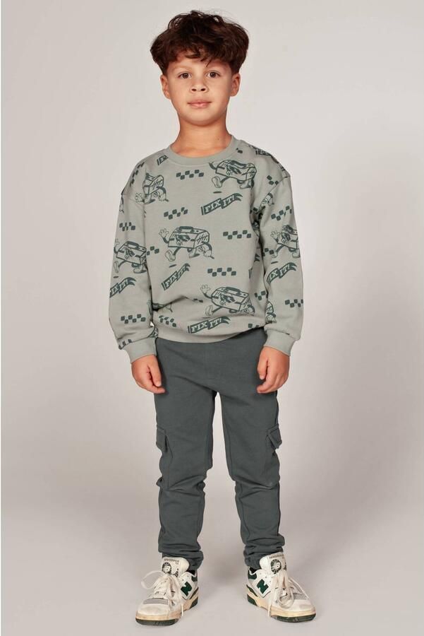 Sturdy oversized sweater met print groen All over print