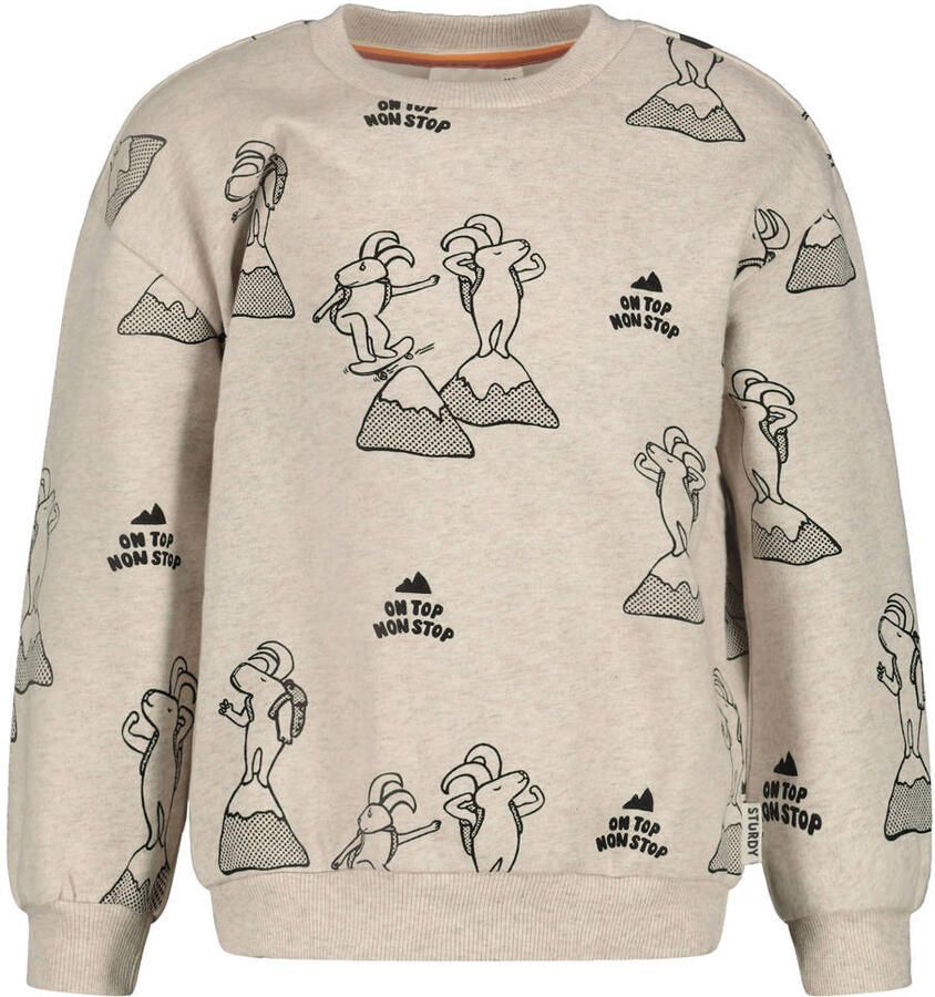 Sturdy relaxed fit sweater Mountain top offwhite zwart