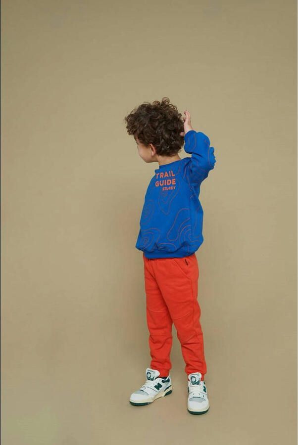 Sturdy sweater oranje blauw Chasing trails
