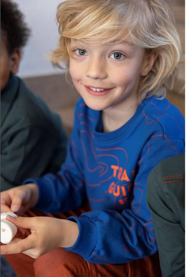 Sturdy sweater oranje blauw Chasing trails - Foto 3