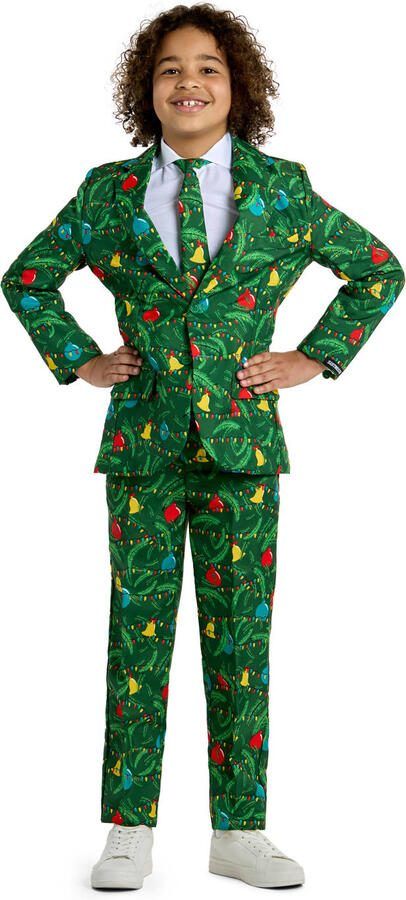 Suitmeister kostuum Christmas Green Tree Light Up groen Jongens Polyester Reverskraag 134 152