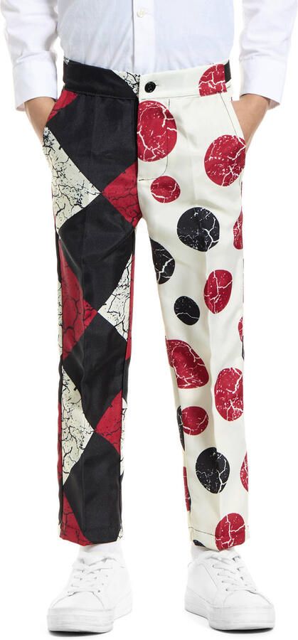 Suitmeister kostuum Halloween Clown Vintage wit zwart rood Jongens Polyester Reverskraag 122 140