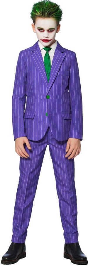 Suitmeister kostuum The Joker™ paars wit Jongens Polyester Reverskraag 122 140