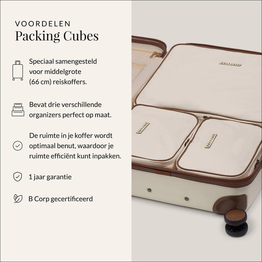 SUITSUIT packing cubes Fab Seventies 66 cm. Antique White (set van 3) - Foto 2