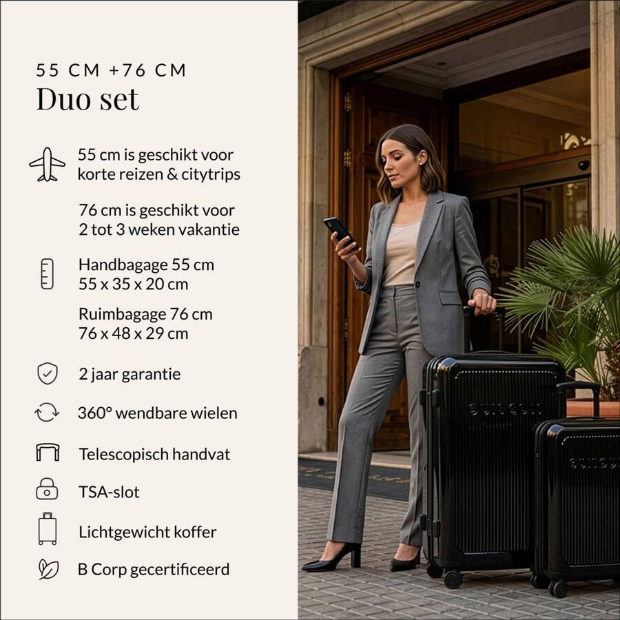 SUITSUIT trolley set Caretta Shadow Black (set van 2) - Foto 2