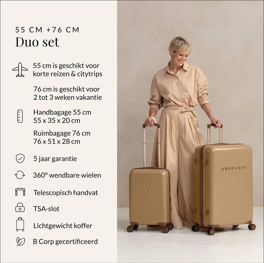 SUITSUIT trolley set Fab Seventies Cuban Sand (set van 2) - Foto 2