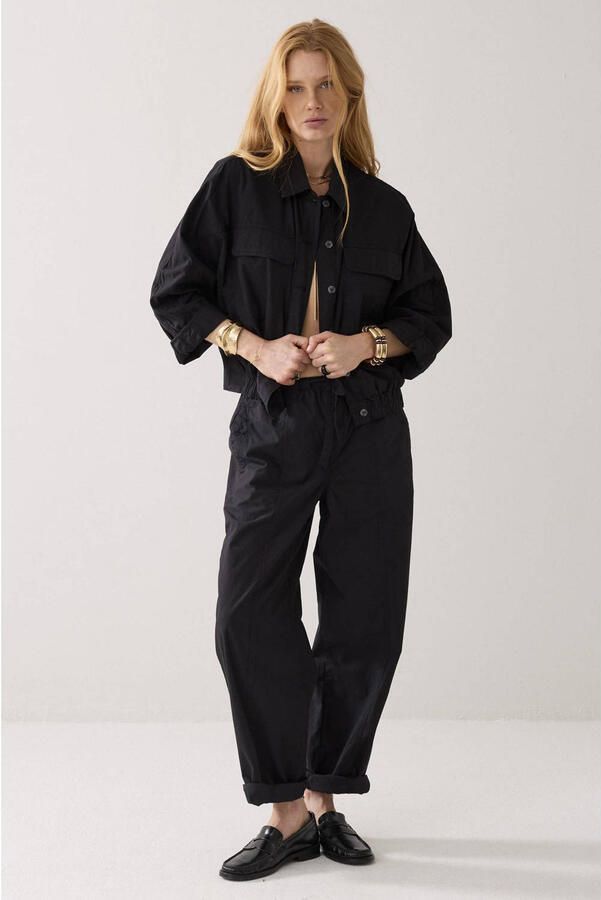 Summum baggy regular waist broek zwart