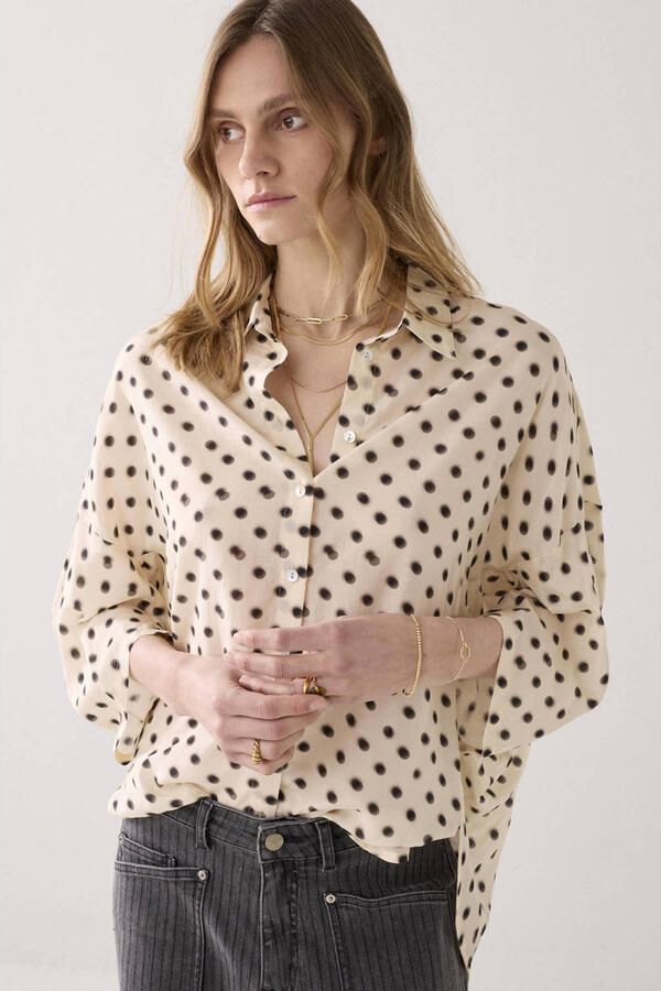 Summum blouse met stippen crème