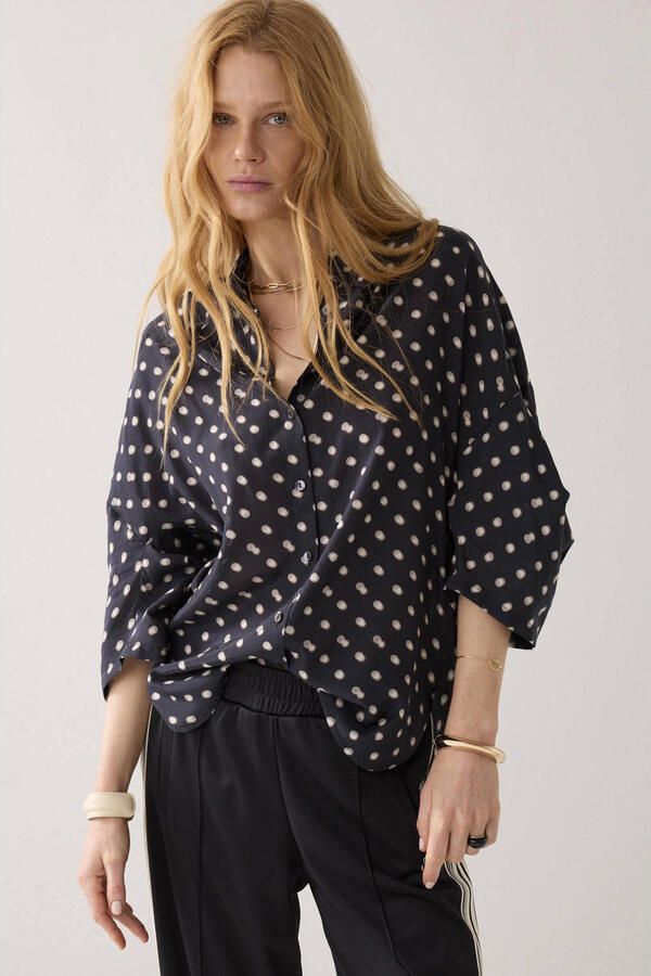 Summum blouse met stippen zwart