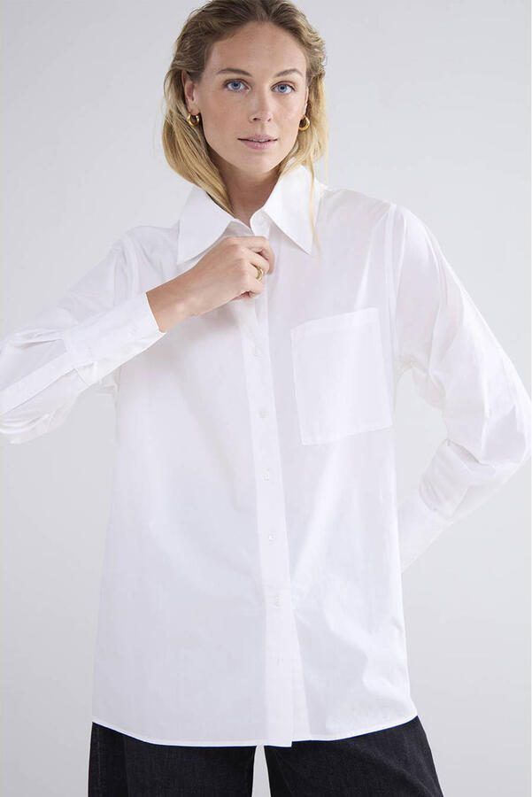 Summum Woman Crispy Poplin Blouse Amsterdam Stijl White Dames - Foto 3