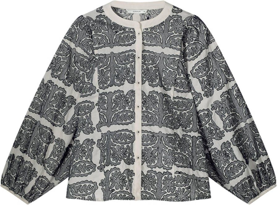 Summum Woman Geborduurde Blouse met Tegelpatroon Multicolor Dames
