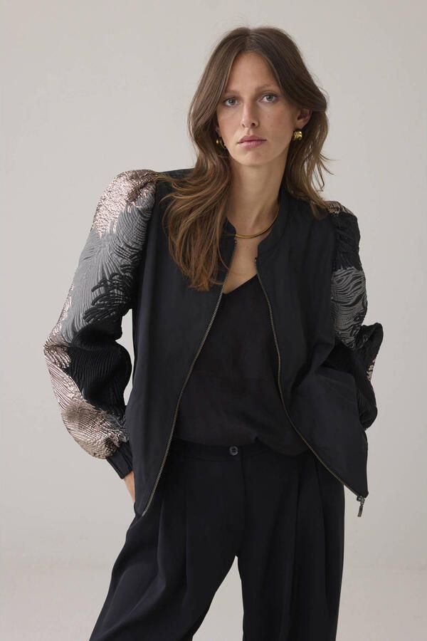 Summum bomberjack met lurex zwart