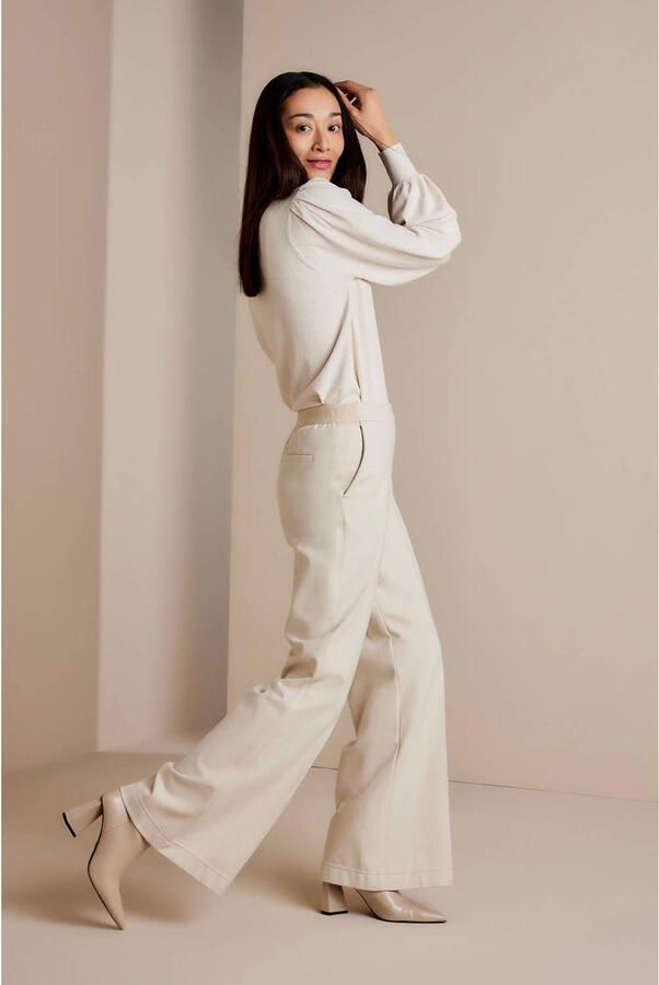 Summum Woman Boot Cut Broek in Wit White Dames