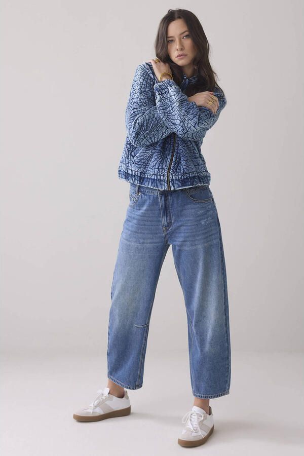 Summum cocoon leg vintage cotton twill barrel jeans mediumblauw