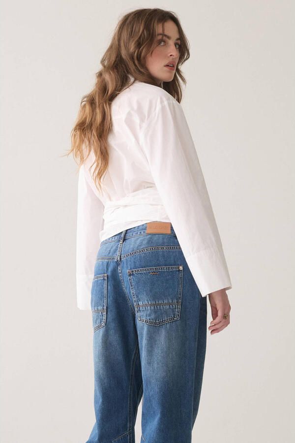Summum cocoon leg vintage cotton twill barrel jeans mediumblauw - Foto 3