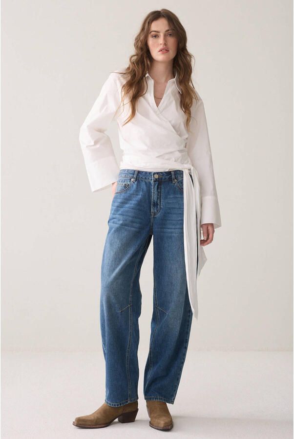 Summum cocoon leg vintage cotton twill barrel jeans mediumblauw - Foto 2