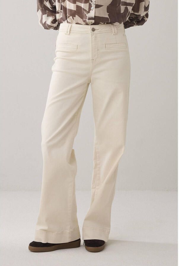 Summum denim regular waist flared broek ecru