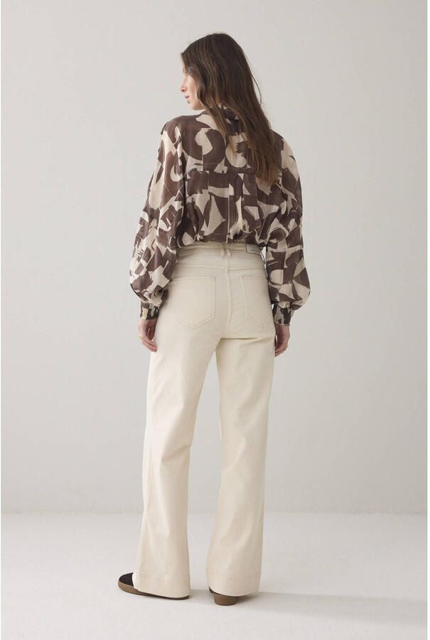 Summum denim regular waist flared broek ecru - Foto 2