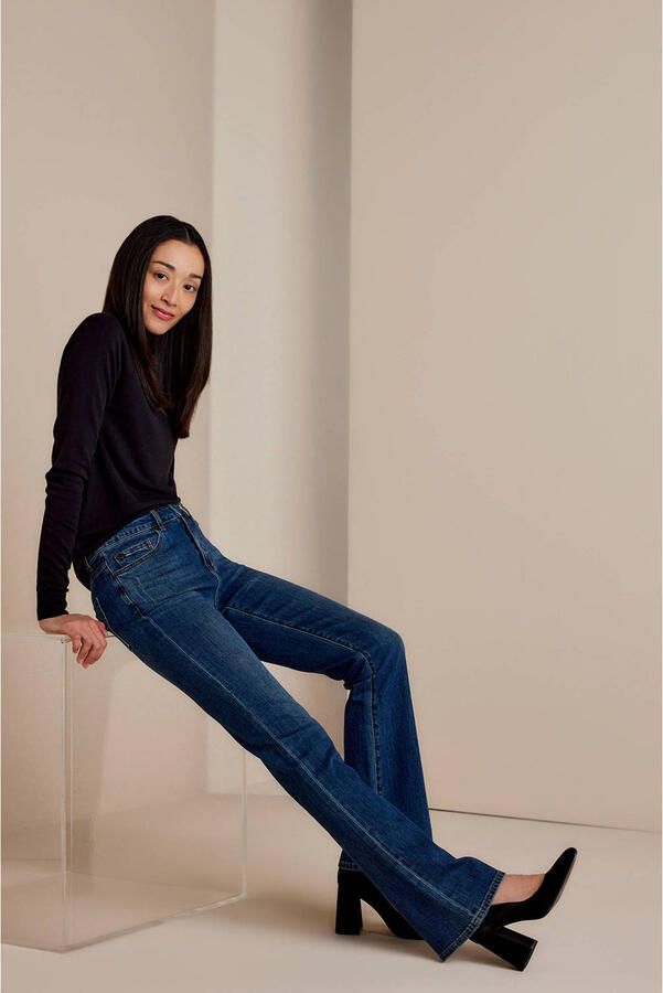 Summum Woman Flared Lichtgewicht Katoenen Jeans Blue Dames - Foto 2
