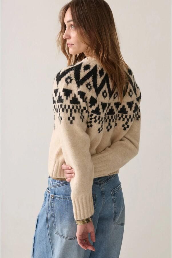 Summum gebreid vest met wol beige - Foto 3