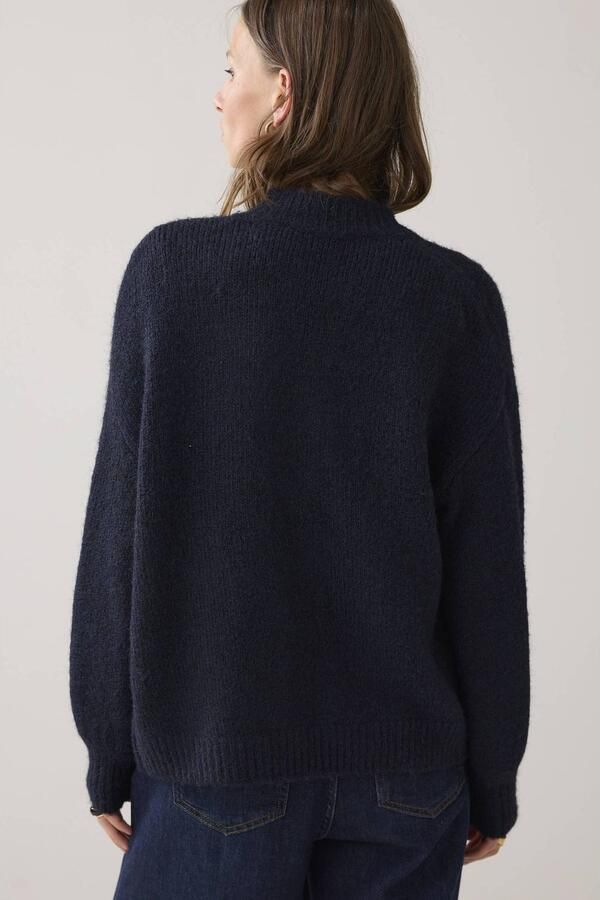 Summum gebreid vest met wol donkerblauw - Foto 3