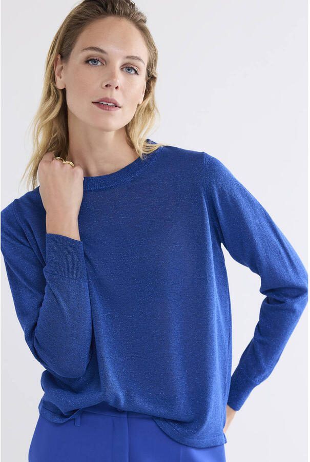 Summum Woman Lurex Gebreide Pullover Sweater Blue Dames - Foto 2