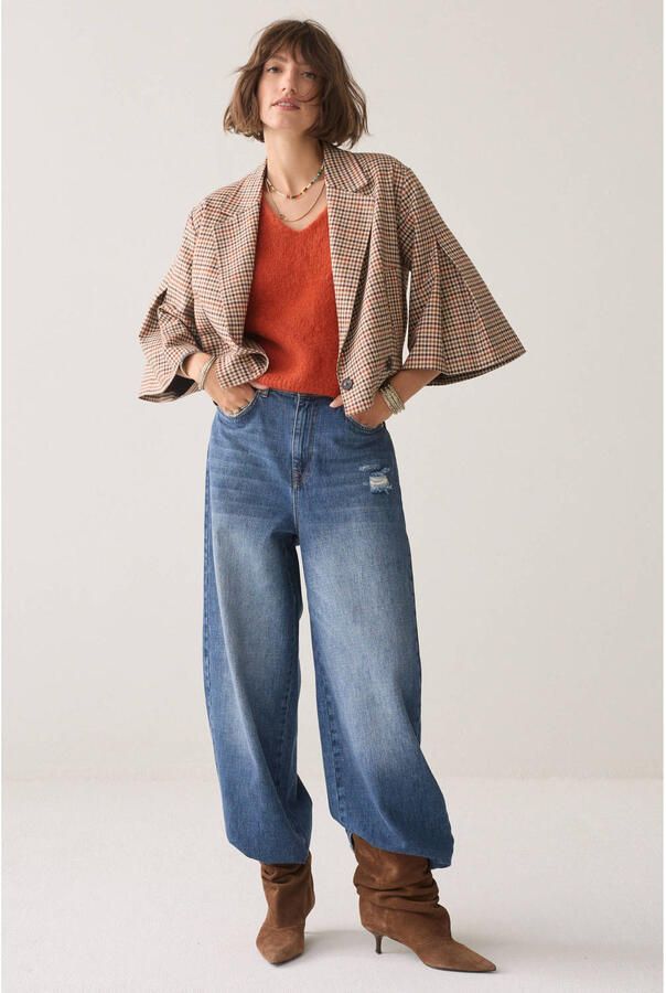 Summum geruite blouse bruin - Foto 2