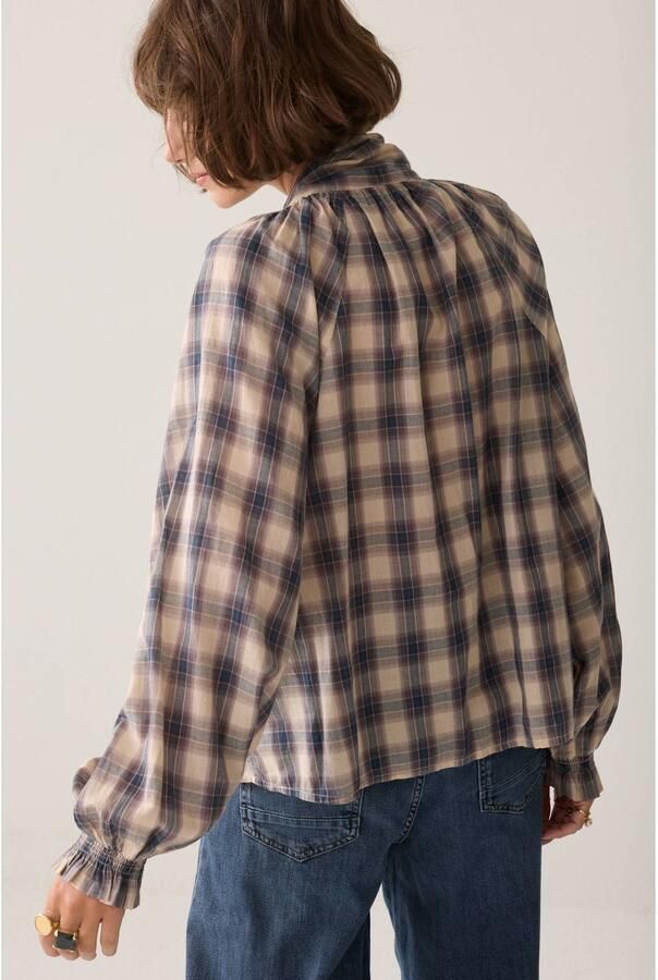 Summum geruite top blauw - Foto 3