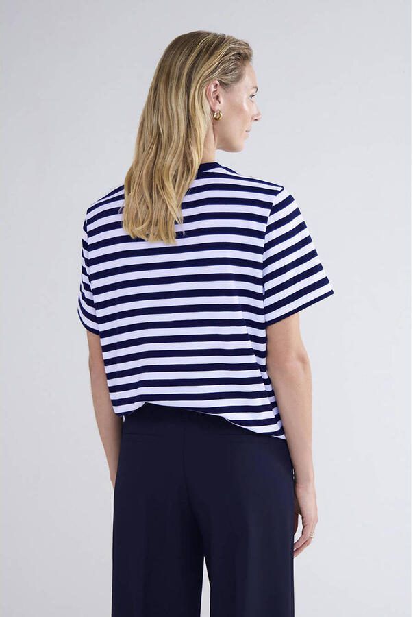 Summum Woman Gestreept katoenen T-shirt met korte mouwen Multicolor Dames