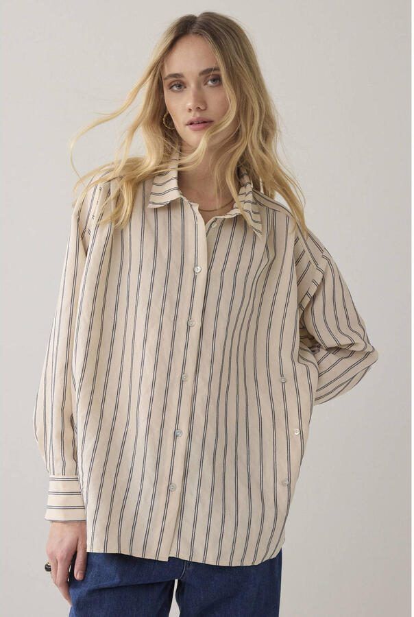 Summum gestreepte blouse beige - Foto 3