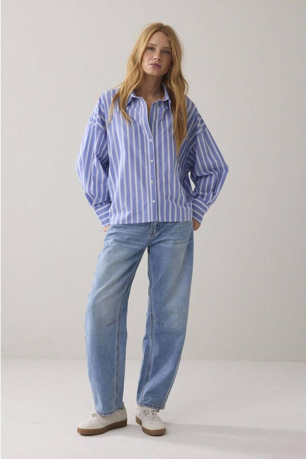 Summum gestreepte blouse blauw - Foto 3