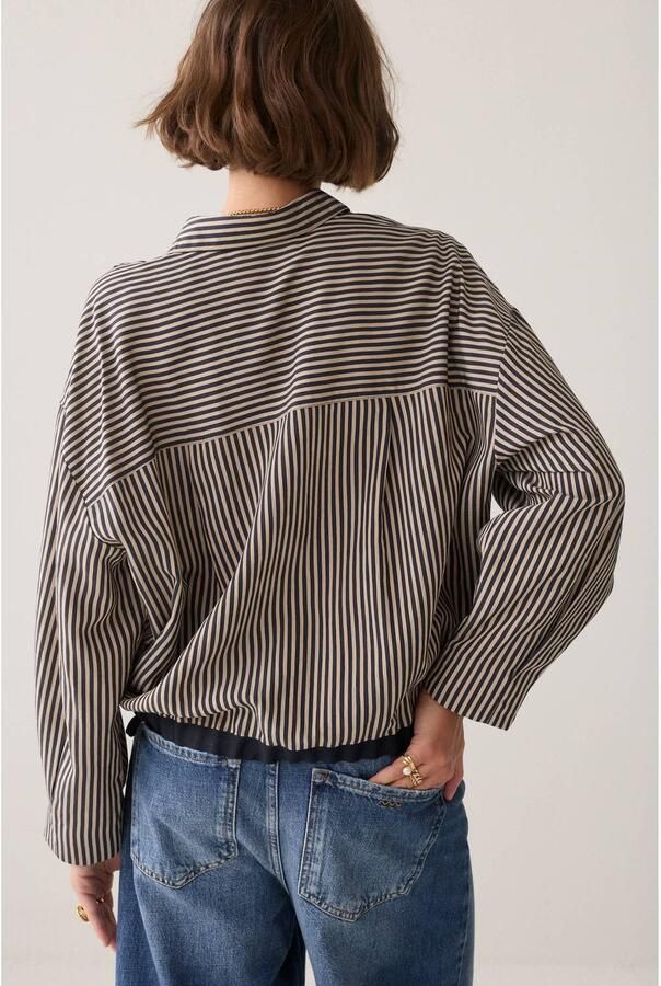 Summum gestreepte blouse donkerblauw - Foto 3